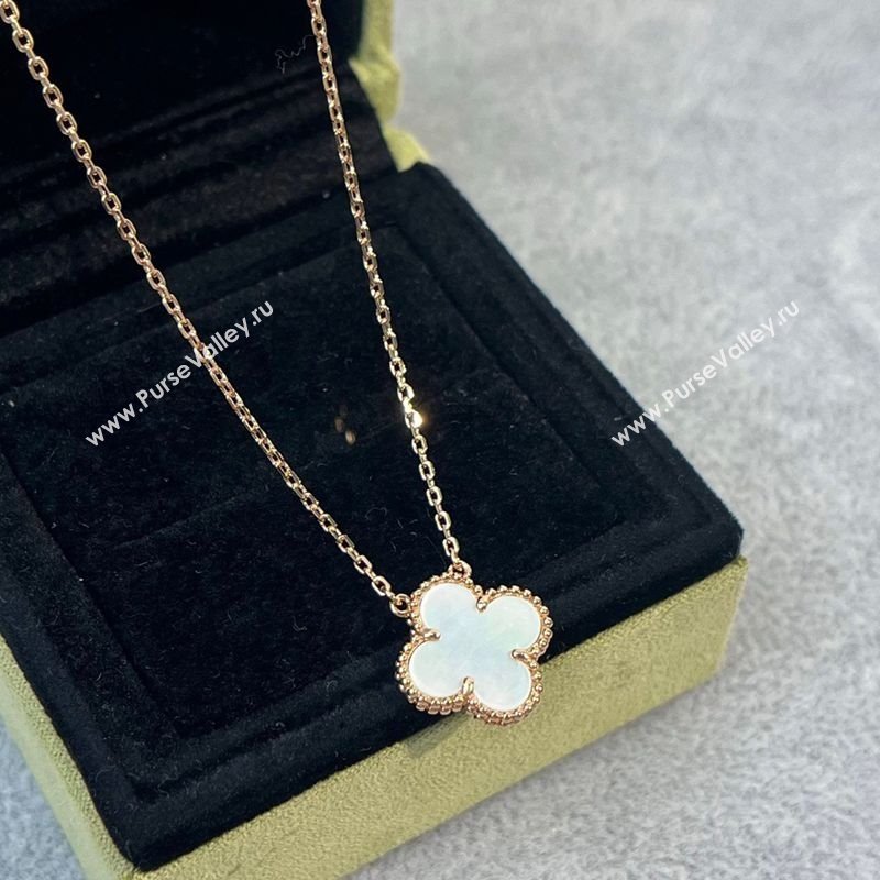 Van Cleef Arpels Alhambra Pendant Necklace White/Rose Gold 2025 0726 (YF-250726089)