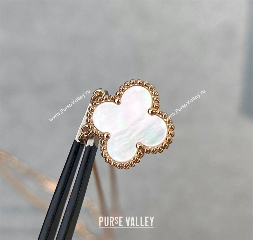 Van Cleef Arpels Alhambra Pendant Necklace White/Rose Gold 2025 0726 (YF-250726089)