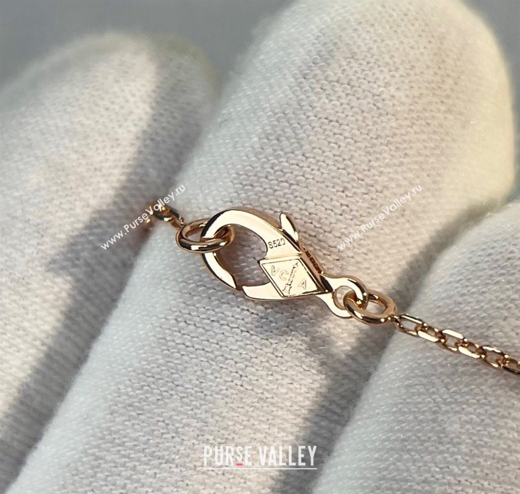 Van Cleef Arpels Alhambra Pendant Necklace White/Rose Gold 2025 0726 (YF-250726089)