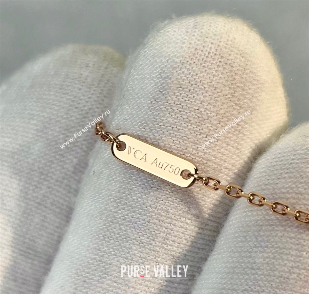 Van Cleef Arpels Alhambra Pendant Necklace White/Rose Gold 2025 0726 (YF-250726089)