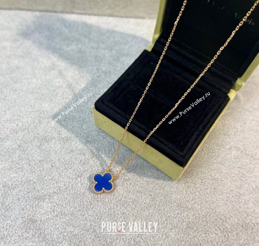 Van Cleef Arpels Alhambra Pendant Necklace Blue/Rose Gold 2025 0726 (YF-250726092)