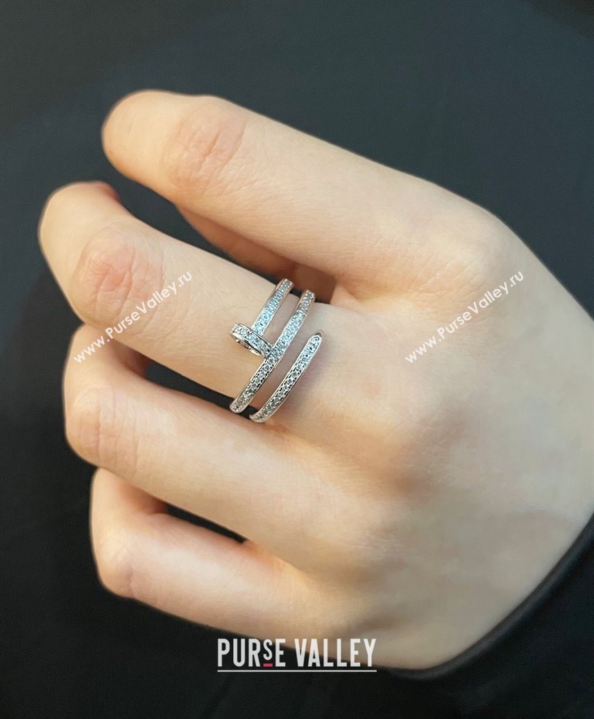 Cartier Juste un Clou Finger Ring - Double - Full Paved Strass Silver 2025 0726 (YF-250726015)