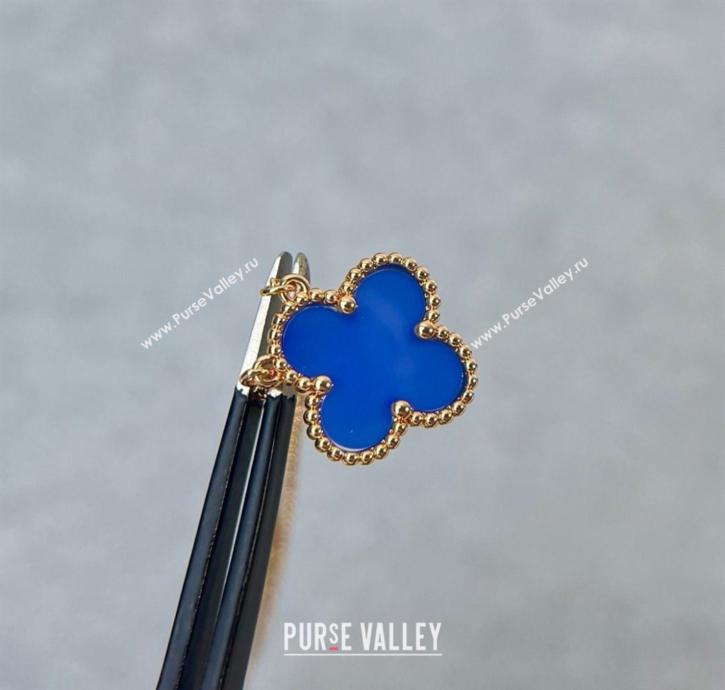 Van Cleef Arpels Alhambra Pendant Necklace Blue/Rose Gold 2025 0726 (YF-250726092)