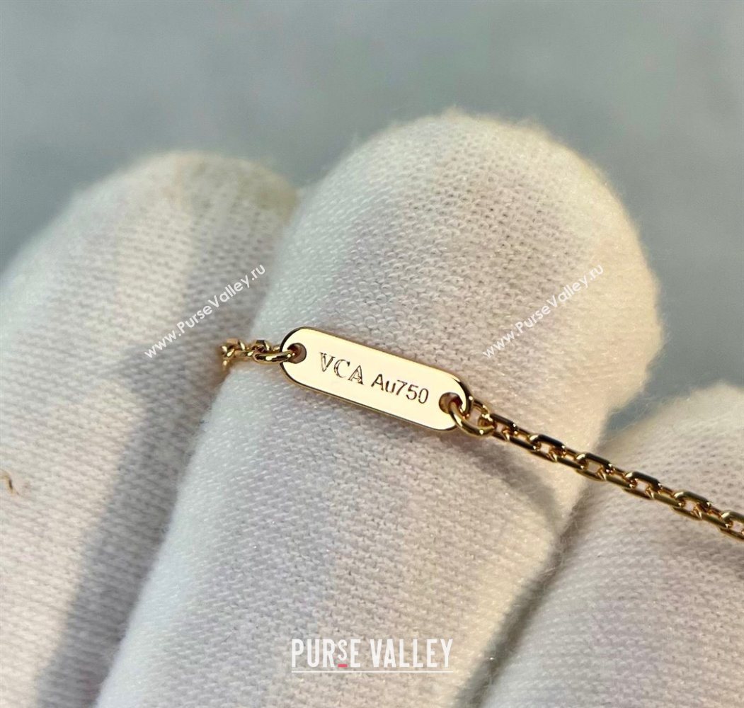 Van Cleef Arpels Alhambra Pendant Necklace Blue/Rose Gold 2025 0726 (YF-250726092)