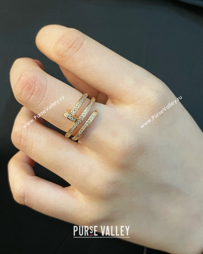 Cartier Juste un Clou Finger Ring - Double - Full Paved Strass Rose Gold 2025 0726 (YF-250726016)
