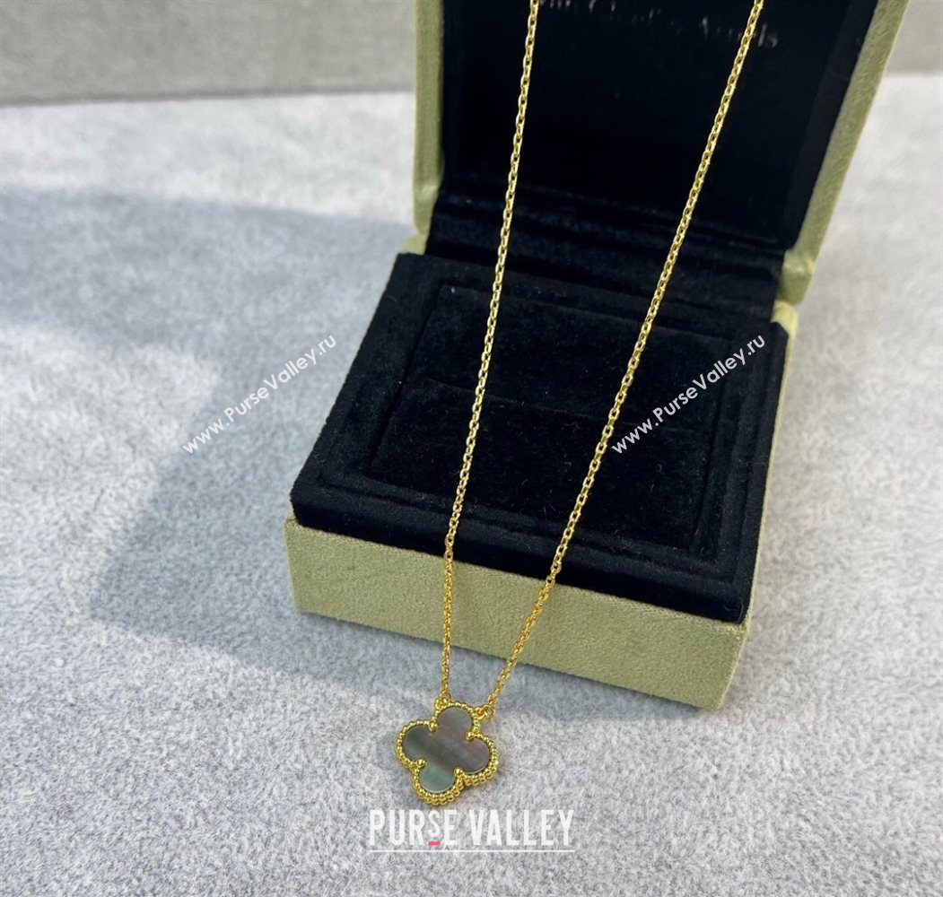 Van Cleef Arpels Alhambra Pendant Necklace Grey/Yellow Gold 2025 0726 (YF-250726084)