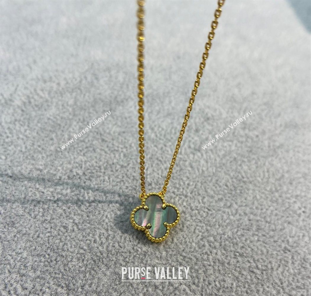 Van Cleef Arpels Alhambra Pendant Necklace Grey/Yellow Gold 2025 0726 (YF-250726084)