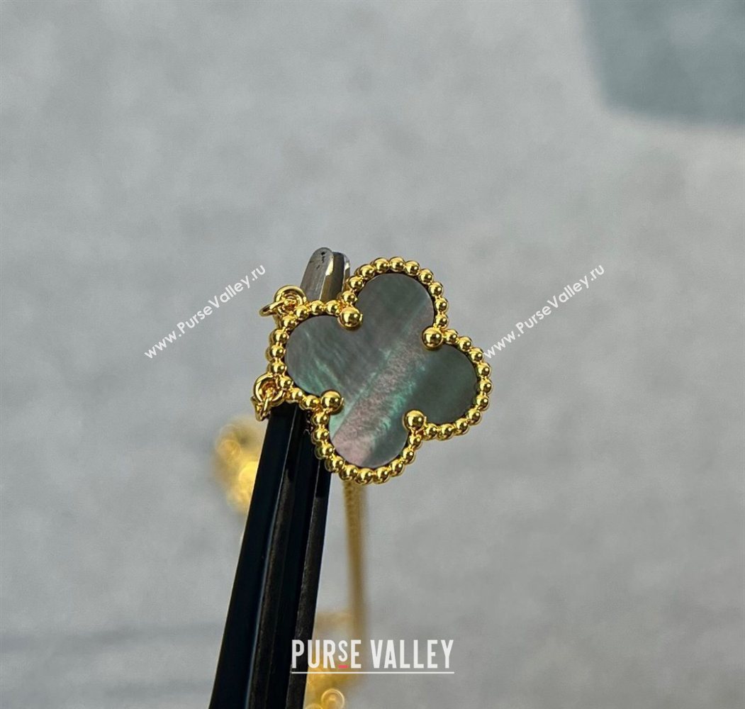 Van Cleef Arpels Alhambra Pendant Necklace Grey/Yellow Gold 2025 0726 (YF-250726084)