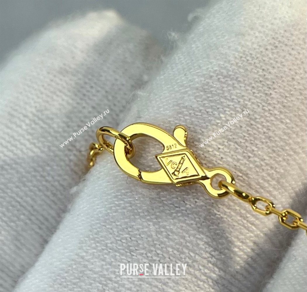 Van Cleef Arpels Alhambra Pendant Necklace Grey/Yellow Gold 2025 0726 (YF-250726084)