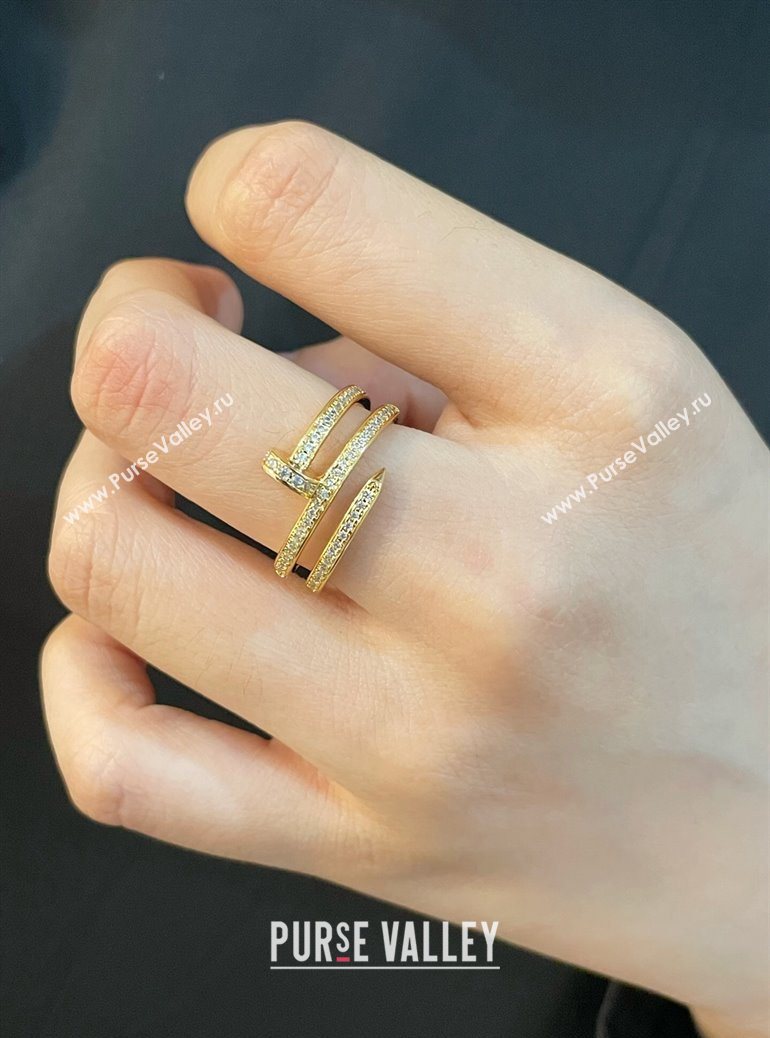 Cartier Juste un Clou Finger Ring - Double - Full Paved Strass Yellow Gold 2025 0726 (YF-250726017)