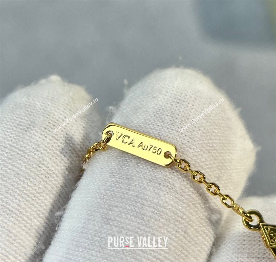 Van Cleef Arpels Alhambra Pendant Necklace Grey/Yellow Gold 2025 0726 (YF-250726084)