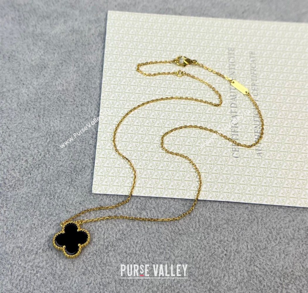 Van Cleef Arpels Alhambra Pendant Necklace Black/Yellow Gold 2025 0726 (YF-250726085)