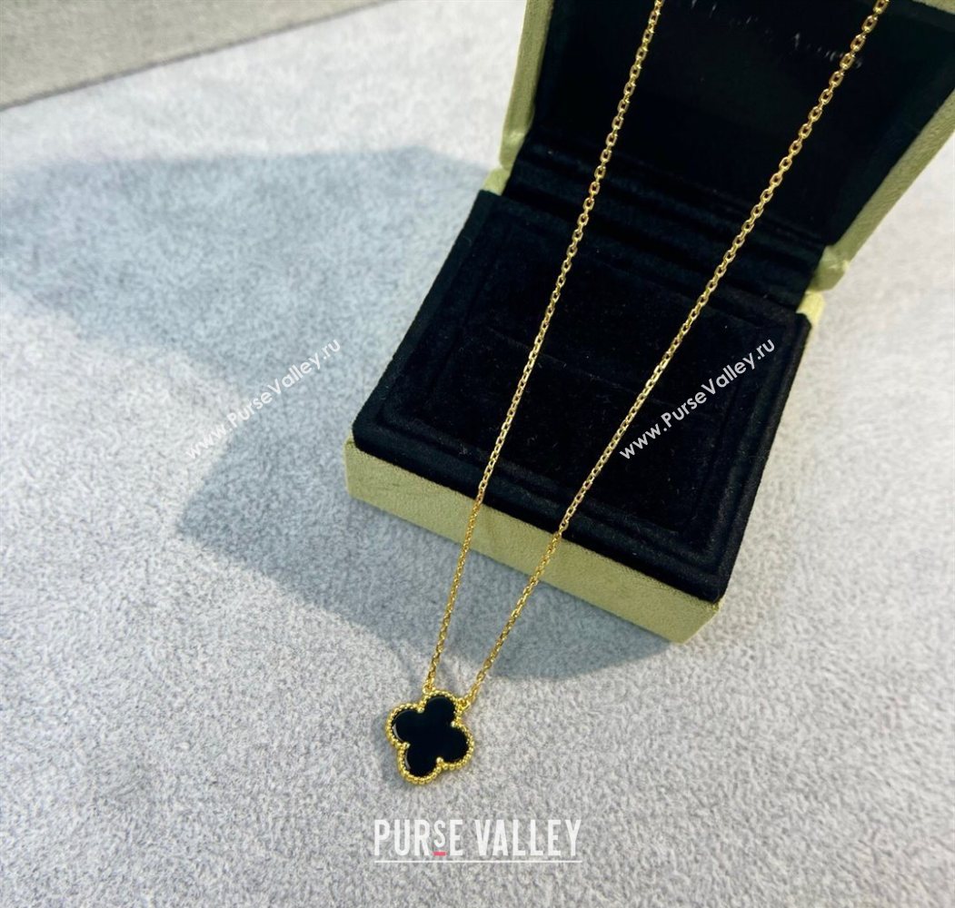 Van Cleef Arpels Alhambra Pendant Necklace Black/Yellow Gold 2025 0726 (YF-250726085)