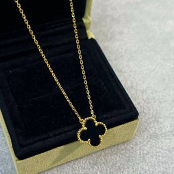 Van Cleef Arpels Alhambra Pendant Necklace Black/Yellow Gold 2025 0726 (YF-250726085)