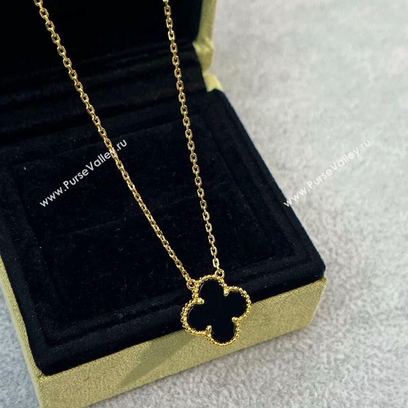 Van Cleef Arpels Alhambra Pendant Necklace Black/Yellow Gold 2025 0726 (YF-250726085)