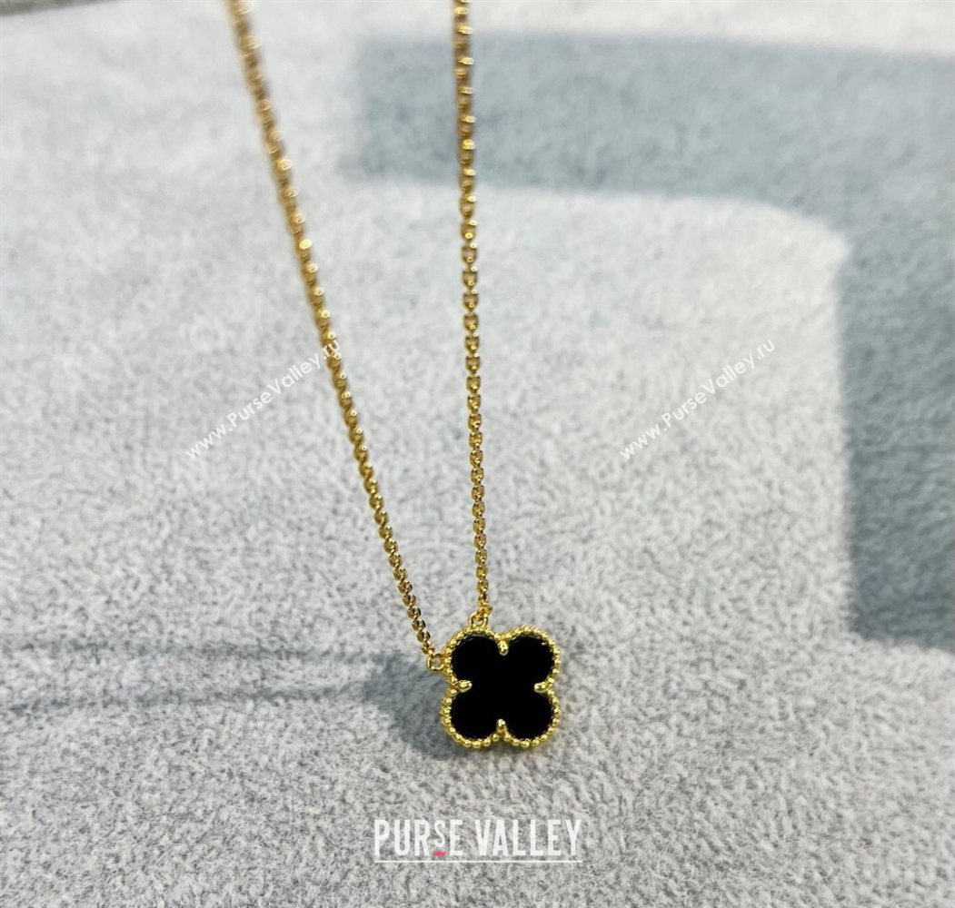 Van Cleef Arpels Alhambra Pendant Necklace Black/Yellow Gold 2025 0726 (YF-250726085)