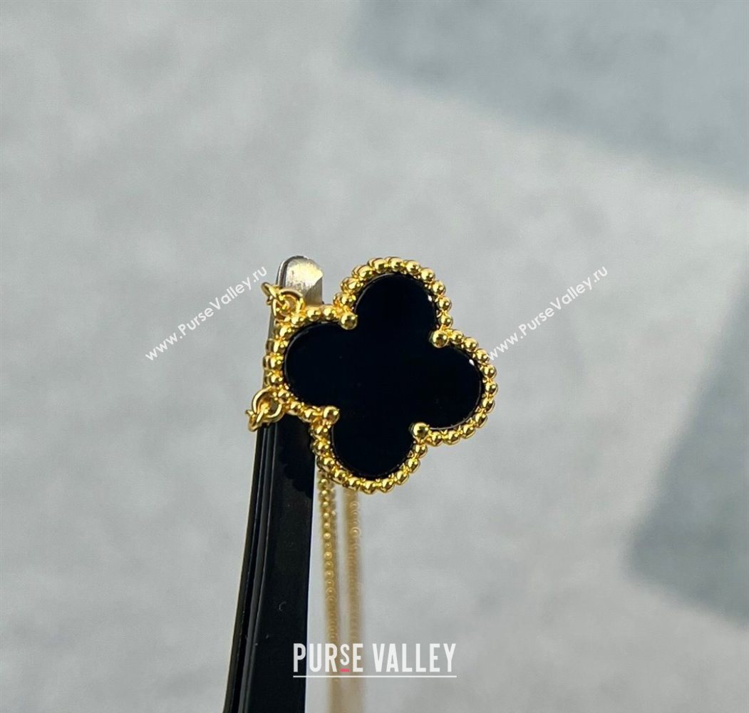 Van Cleef Arpels Alhambra Pendant Necklace Black/Yellow Gold 2025 0726 (YF-250726085)