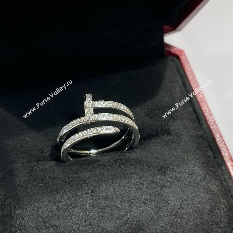 Cartier Juste un Clou Finger Ring - Double - Full Paved Strass Silver 2025 0726 (YF-250726015)