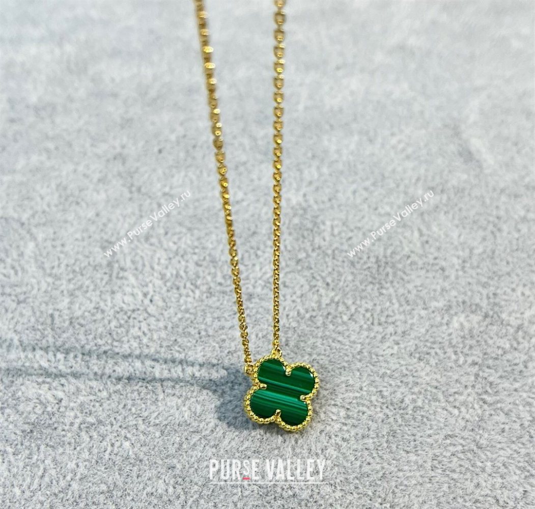 Van Cleef Arpels Alhambra Pendant Necklace Green/Yellow Gold 2025 0726 (YF-250726093)