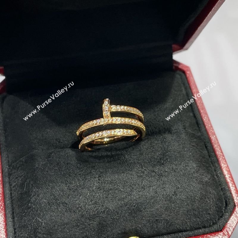 Cartier Juste un Clou Finger Ring - Double - Full Paved Strass Rose Gold 2025 0726 (YF-250726016)