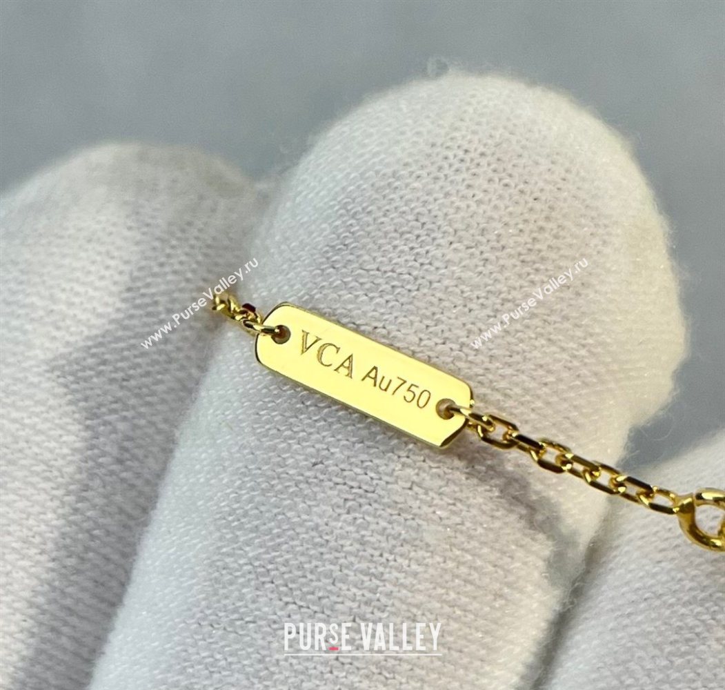 Van Cleef Arpels Alhambra Pendant Necklace Green/Yellow Gold 2025 0726 (YF-250726093)