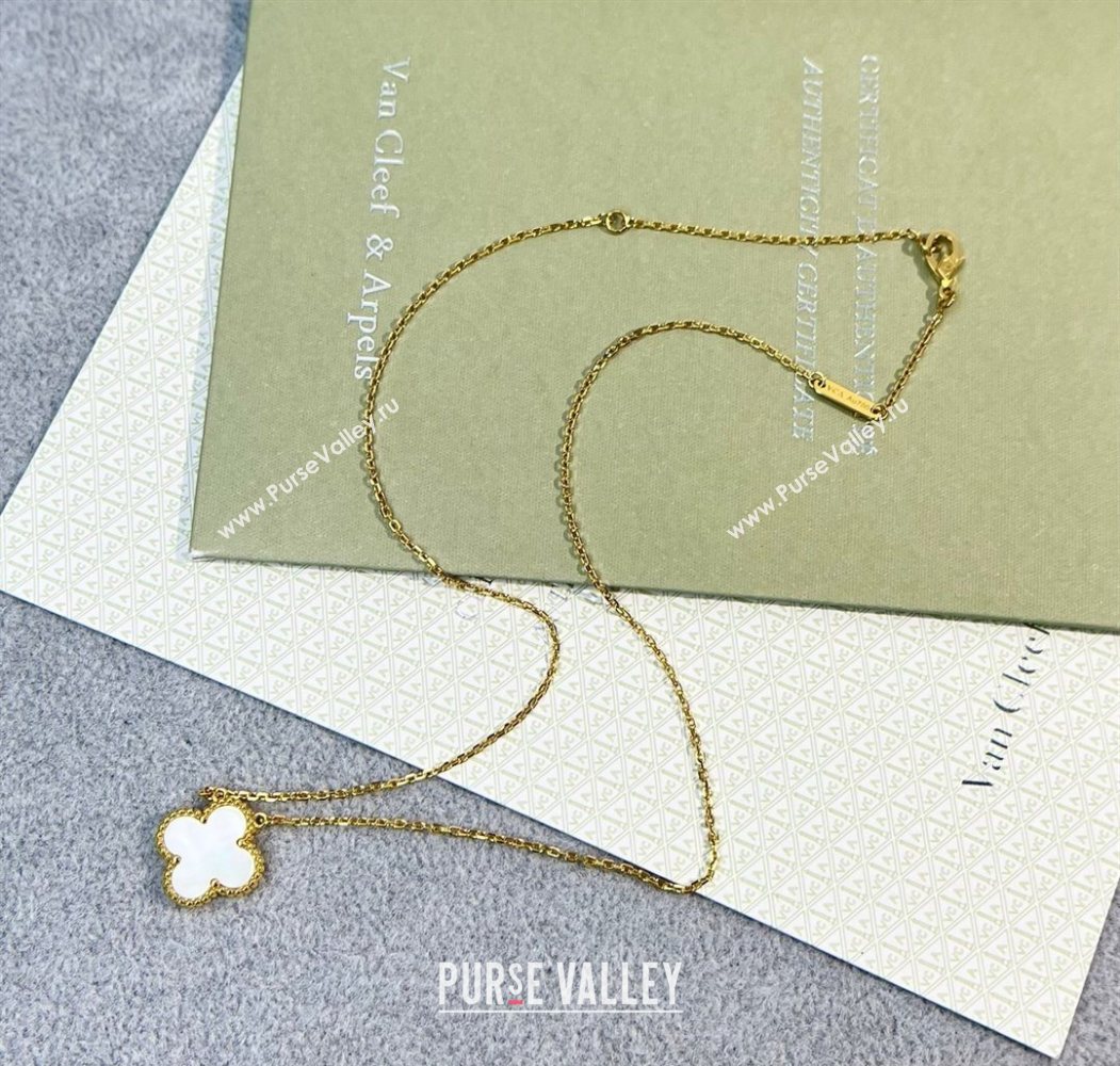 Van Cleef Arpels Alhambra Pendant Necklace White/Yellow Gold 2025 0726 (YF-250726090)