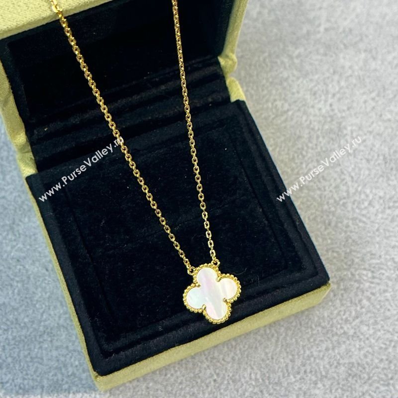 Van Cleef Arpels Alhambra Pendant Necklace White/Yellow Gold 2025 0726 (YF-250726090)