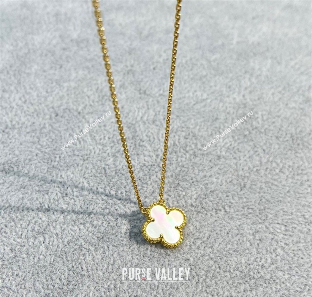 Van Cleef Arpels Alhambra Pendant Necklace White/Yellow Gold 2025 0726 (YF-250726090)