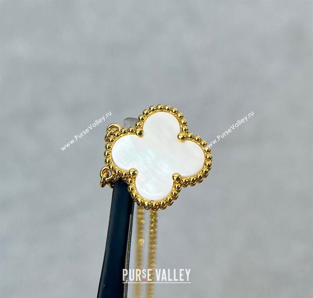 Van Cleef Arpels Alhambra Pendant Necklace White/Yellow Gold 2025 0726 (YF-250726090)