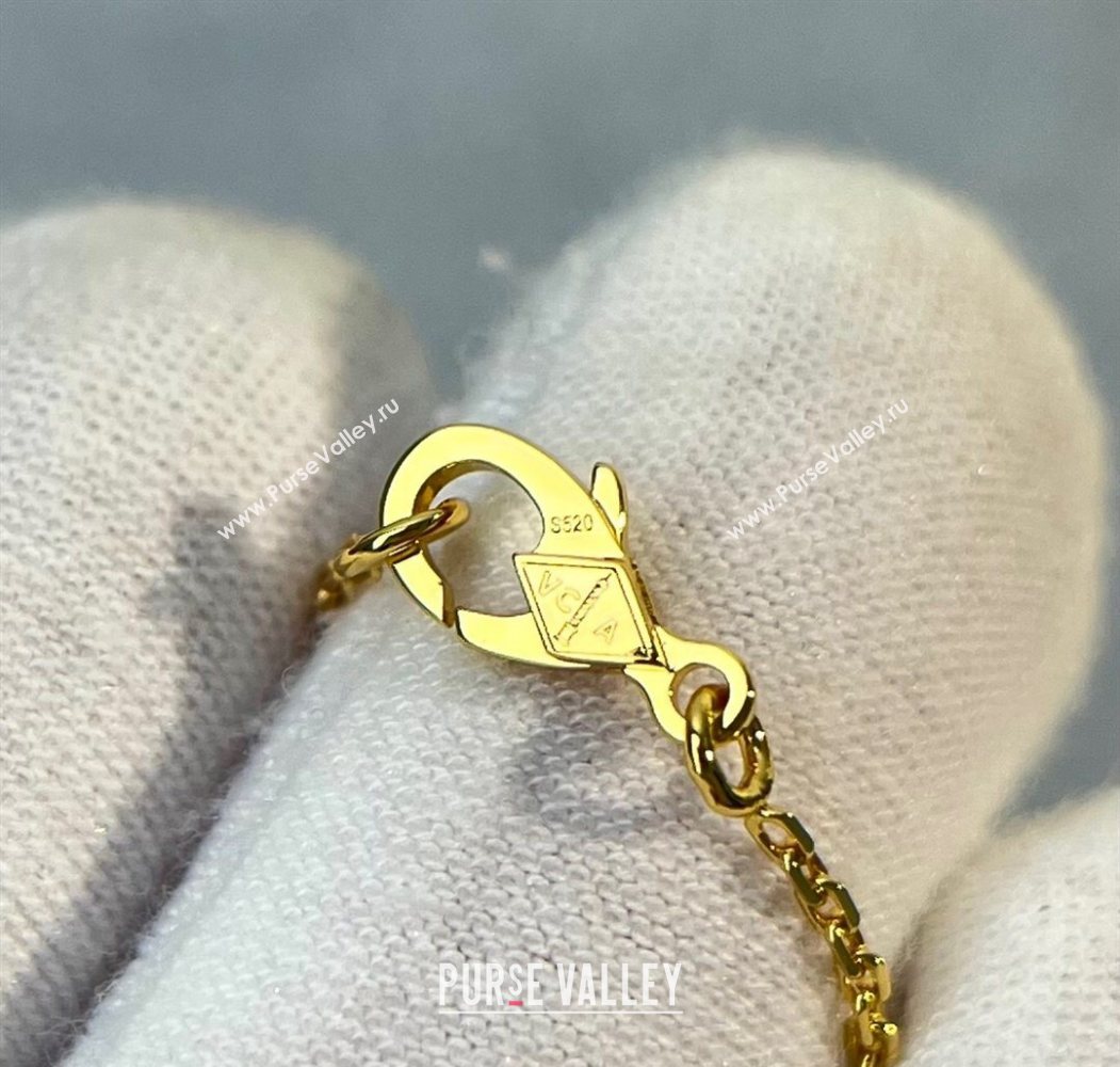 Van Cleef Arpels Alhambra Pendant Necklace White/Yellow Gold 2025 0726 (YF-250726090)