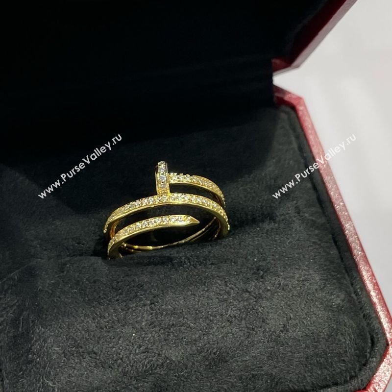Cartier Juste un Clou Finger Ring - Double - Full Paved Strass Yellow Gold 2025 0726 (YF-250726017)