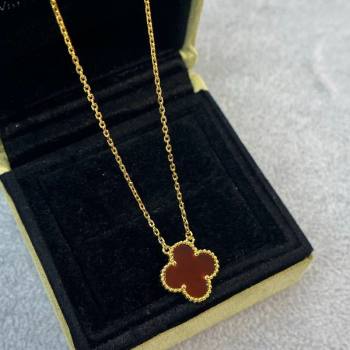 Van Cleef Arpels Alhambra Pendant Necklace Red/Yellow Gold 2025 0726 (YF-250726087)