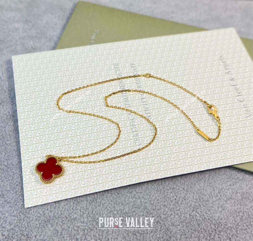 Van Cleef Arpels Alhambra Pendant Necklace Red/Yellow Gold 2025 0726 (YF-250726087)