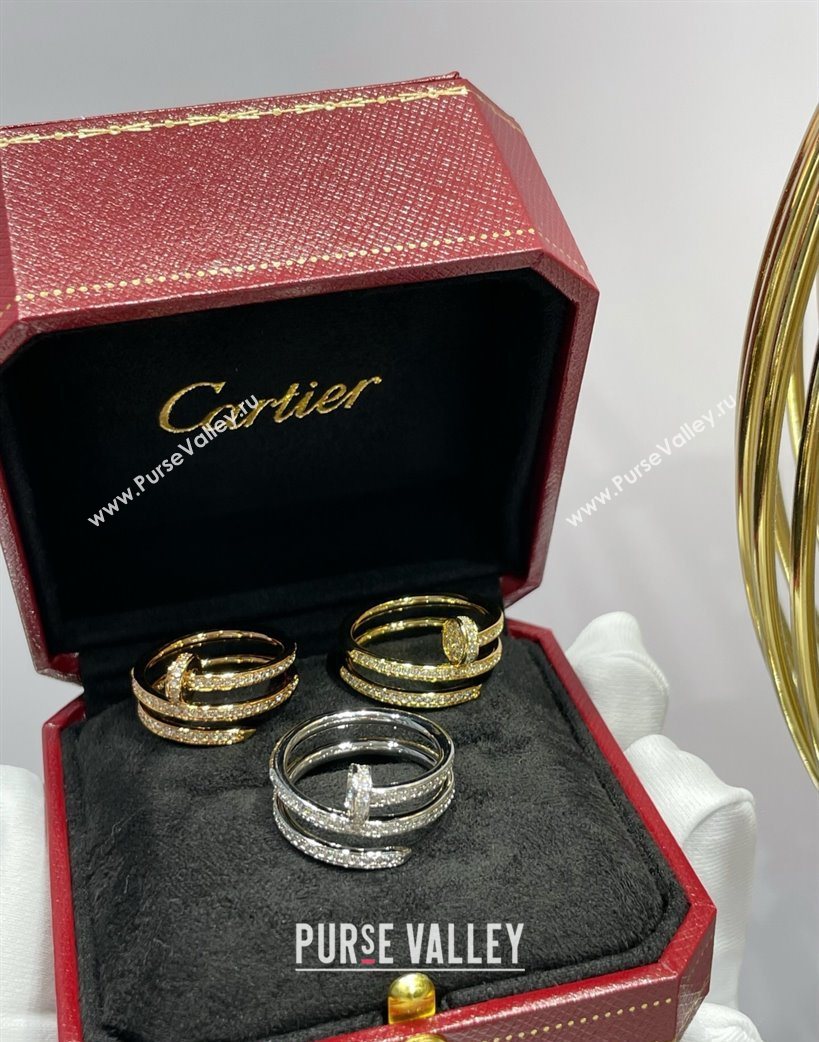 Cartier Juste un Clou Finger Ring - Double - Full Paved Strass Yellow Gold 2025 0726 (YF-250726017)