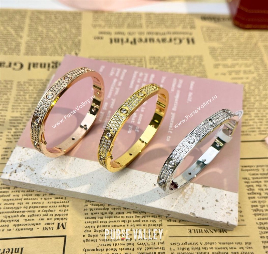 Cartier Wide Love Bracelet - full paved crystals 2025 C072601 (YF-250726094)