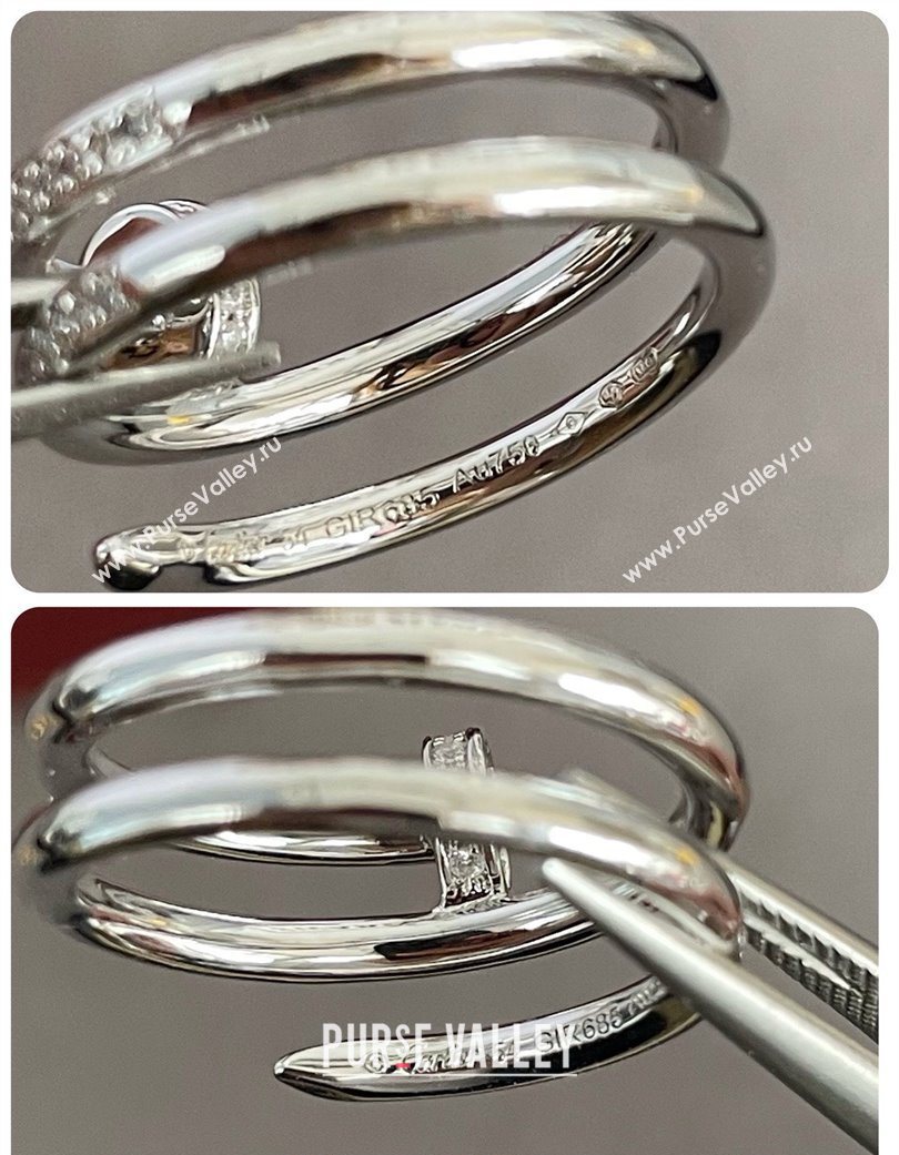 Cartier Juste un Clou Finger Ring - Double - Full Paved Strass Silver 2025 0726 (YF-250726015)