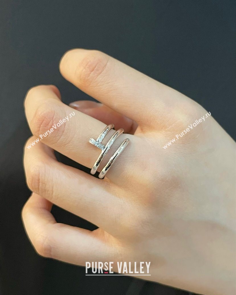Cartier Juste un Clou Finger Ring - Double - Strass Charm Silver 2025 0726 (YF-250726018)