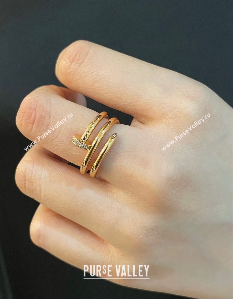 Cartier Juste un Clou Finger Ring - Double - Strass Charm Rose Gold 2025 0726 (YF-250726019)