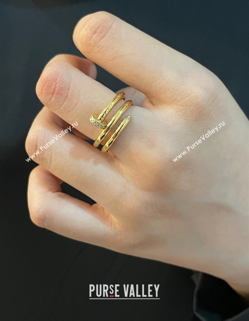 Cartier Juste un Clou Finger Ring - Double - Strass Charm Yellow Gold 2025 0726 (YF-250726020)