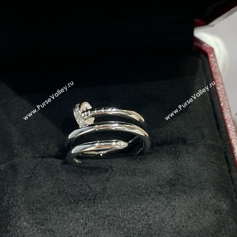 Cartier Juste un Clou Finger Ring - Double - Strass Charm Silver 2025 0726 (YF-250726018)