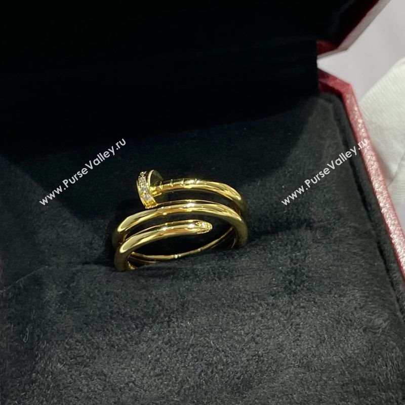 Cartier Juste un Clou Finger Ring - Double - Strass Charm Yellow Gold 2025 0726 (YF-250726020)