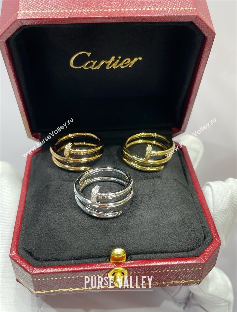 Cartier Juste un Clou Finger Ring - Double - Strass Charm Silver 2025 0726 (YF-250726018)
