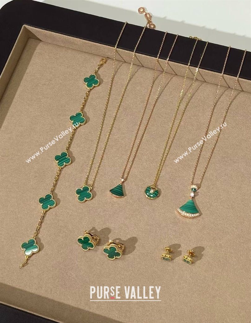 Van Cleef Arpels Alhambra Bvlgari Divas Dream Earring and Necklace Green 2025 (YF-250726115)