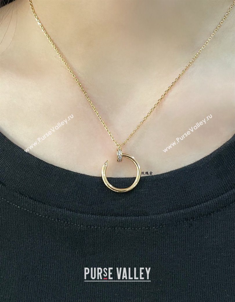 Cartier Juste un Clou Necklace - Double - Strass Charm Yellow Gold 2025 0726 (YF-250726021)