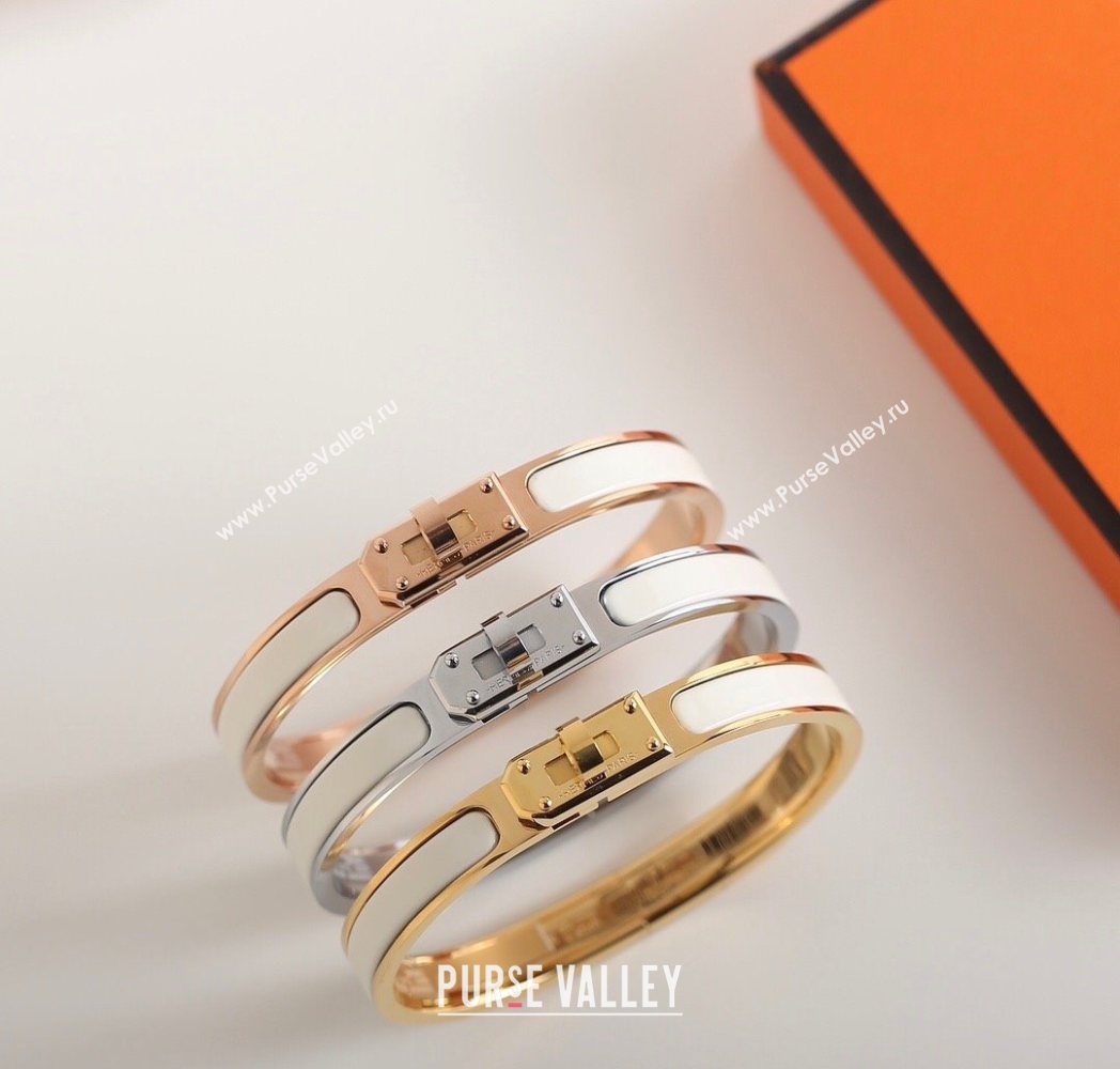 Hermes Mini Clic Kelly bracelet White 01 2025 0726 (YF-250726039)