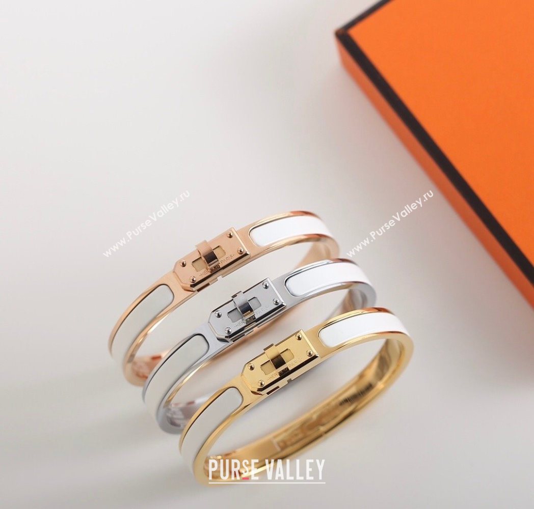 Hermes Mini Clic Kelly bracelet White 02 2025 0726 (YF-250726040)