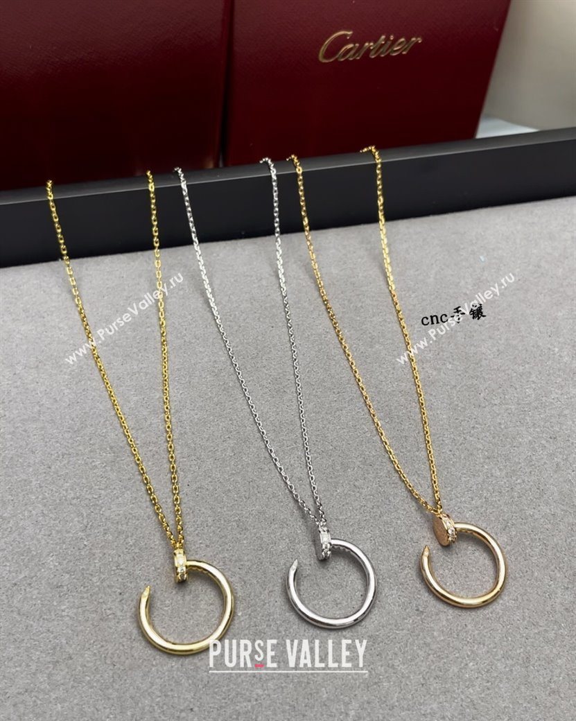 Cartier Juste un Clou Necklace - Double - Strass Charm Silver 2025 0726 (YF-250726022)