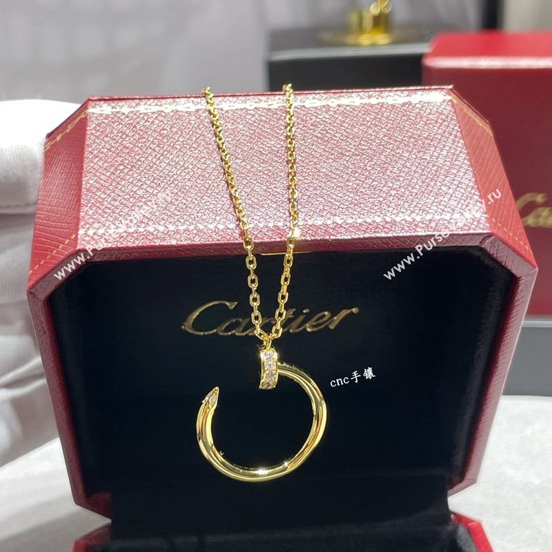 Cartier Juste un Clou Necklace - Double - Strass Charm Yellow Gold 2025 0726 (YF-250726021)