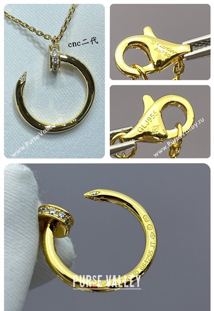 Cartier Juste un Clou Necklace - Double - Strass Charm Yellow Gold 2025 0726 (YF-250726021)