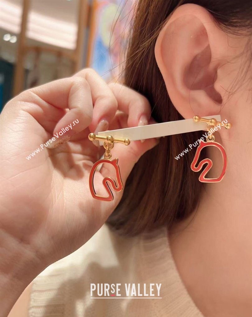 Hermes Tonnerre Earrings Orange/Yellow Gold 2026 0320 (YF-260320135)